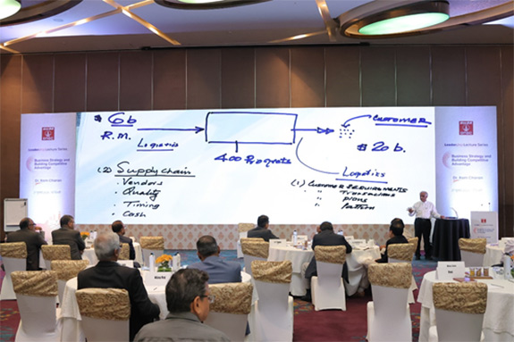 Business consultant Dr. Ram Charan addressing the intricacies of digitisation during the lecture 